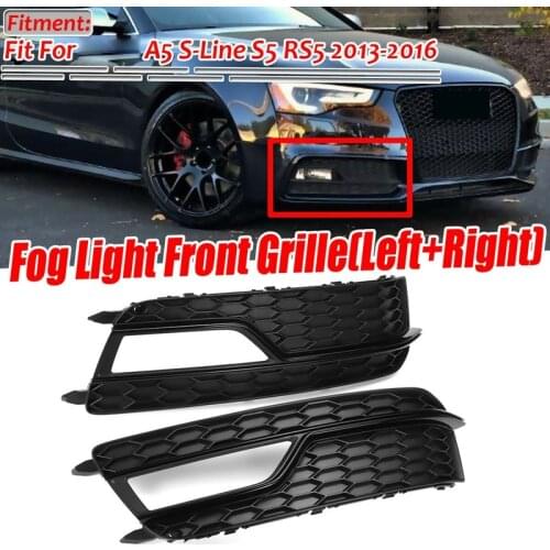 Car Front Bumper Grille Fog Light Cover Grill Grille Cover Trim For- A5 S5 2013-2016