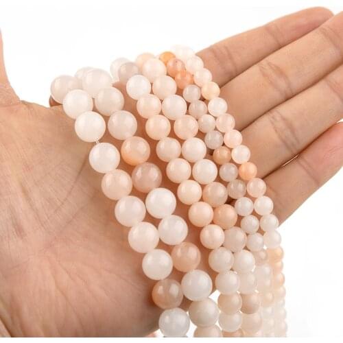 Natural Stone Beads Pink Aventurine Jades Round Loose Beads Spacer Beads For Jewelry Making DIY Bracelet Necklace Perles 15