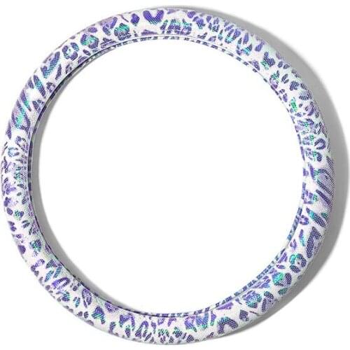 Summer Mesh Car Steering Wheel Cover Cute Leopard Pink Handle Cover For Women Girls 15 inch 38cm Auto Wheel Case Accessories