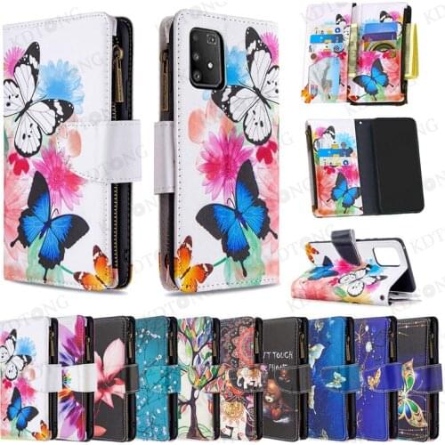 Painted Cartoons Case For Samsung Galaxy A91 A82 A81 A72 A71 A70 A52 A51 A50 A42 A41 A32 A31 A30 Bracket with Lanyard Card Slot