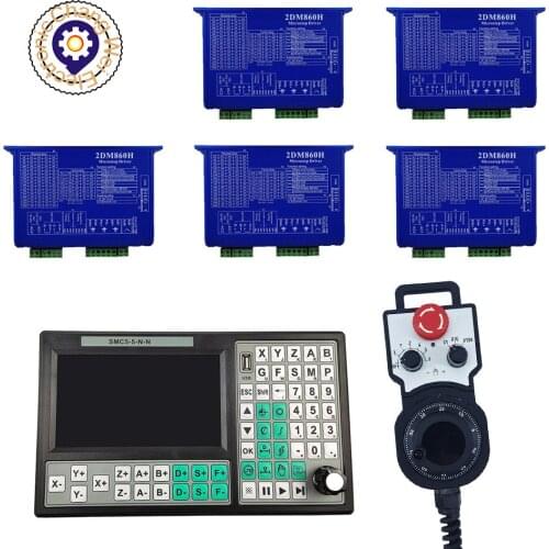 CNC kit 5-axis SMC5-5-N-N motion control system 2dm860h stepper motor driver CNC controller nema34 motor control system