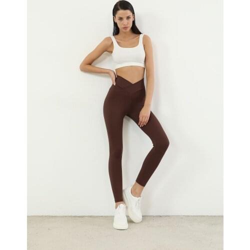 Sporty Cross Waist Womens Leggings High Waist Flexible Quality Dress Pants Fashion Yoga Aerobic Stylish Comfy Fitness Sexy