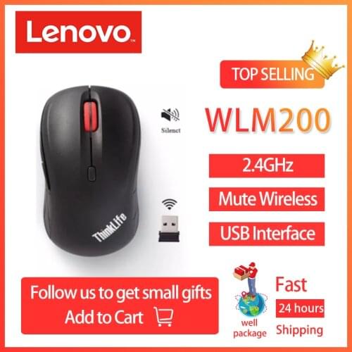 Lenovo Thinklife WLM200 Wireless Mini Computer Mouse USB Connection 2.4GHz Wireless Mice Notebook Desktop1500dpi Mute Mouse