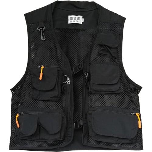 Men Women Summer Mesh Hiking Fishing Vest Multi-pocket Breathable Thin Casual Sports Outdoor Hunting Photography Waistcoat