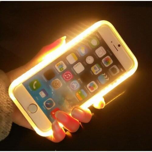 New Fashion LED Flash Light Up Remind Clear Soft TPU Mobile Phone Case for iphone