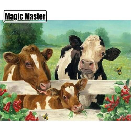 Full square/round diamond embroidery animal cow 5D diamond cross stitch rhinestones decorative diy diamond painting mosaic kit