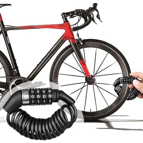 Durable Password Bicycle Locks Anti-theft Helmet Lock for Scooter Motorcycle Portable Mtb Road Bike Lock Cable