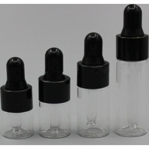 Empty 1ml 2ml 3ml 5ml clear Glass Dropper bottle Mini Glass essential Oil bottle with glass hose Glass vial F20171371
