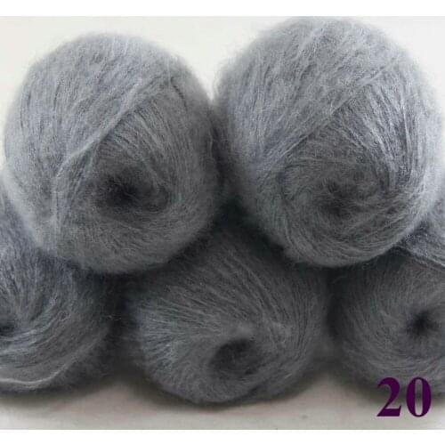 Sale 5 balls x 50g Soft and comfortable MOHAIR Cashmere silk hand Knitting Yarn Grey 290-20