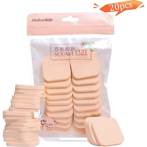20pcs Professional Square Shape Facial Face Body Powder Foundation Puff Portable Soft Cosmetic Puff Makeup Foundation Sponge