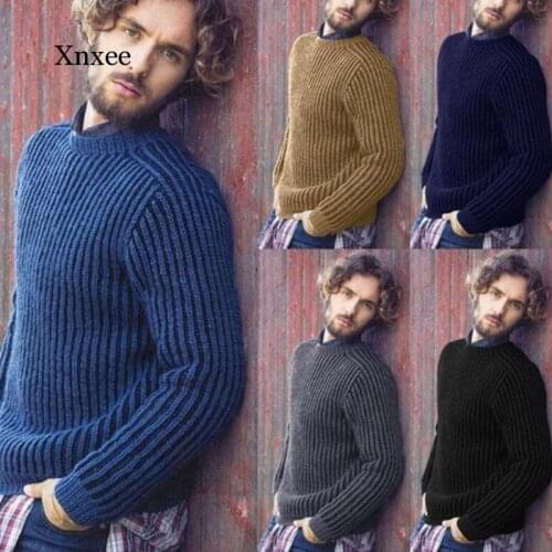 Knit Mens Sweater Business O-Neck Long Sleeve Fashion Slim Solid England Male Pullover 2020 Autumn Winter Casual Men Sweaters