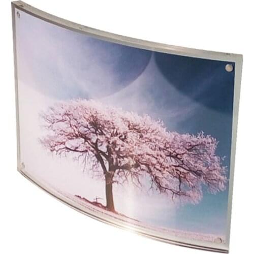 Pack/5units) 8.5x11" Free Standing Curved Acrylic Magnetic Picture Frame for Tabletop PF034-3