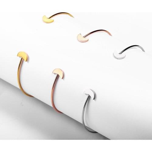 OUFEI Stainless Steel Jewelry Woman Vogue 2019 Bracelets Opening Adjustable Rose Gold Bangles Bohemian Jewelry Accessories