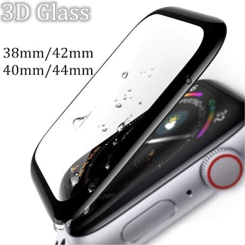 Full Cover 3D Tempered Glass Film For Apple Watch 3 2 1 4 38mm 42mm 40mm 44mm For iWatch Band Screen Protector Protective Film