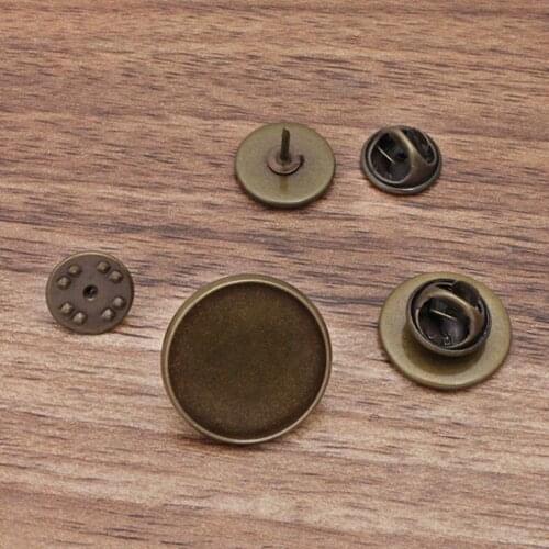 100sets Antique Bronze 12-14-16-18-20-25mm Nail Tie Tack Lapel Pin Back Clutch Scatter Butterfly Clasp Squeeze Badge Holder