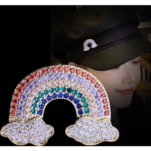 Bad Guy Zircon Brooches for Womens Rainbow Brooch Pin Jewelry Clothing Decor Pins Metal Sailboat Brooche Kpop Pins Accessories