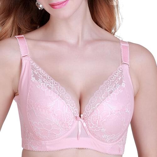 Floral lace bra sexy lingerie secret push up bra thin cotton bras for women plus size 34-44 soft mold C D E cup sweat bh C3370