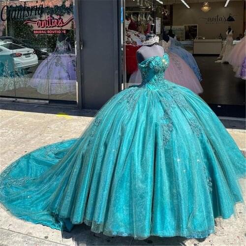 2021 Quinceanera Dress Princess Ball Gown Sweetheart Sleeveless Lace Appliques Beads Party Sweet 16 Vestidos De 15 Años