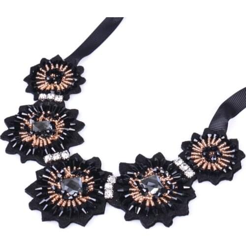 2017 beauty Handmade Jewerly maxi choker necklace women black ribbon statement Necklace Vintage Women Collier
