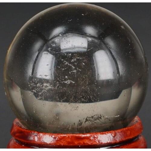 1.2")30MM Natural Smoky Quartz Sphere Crystal Globe Ball Chakra Healing Reiki Stone Carving Crafts,Minerals With Stand