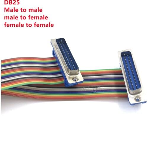 1PCS 20CM 50CM 1M DB25 MALE to FEMALE/MALE TO MALE/FEMALE TO FEMALE CABLE D-Sub serial port connector adapter Extension Cable