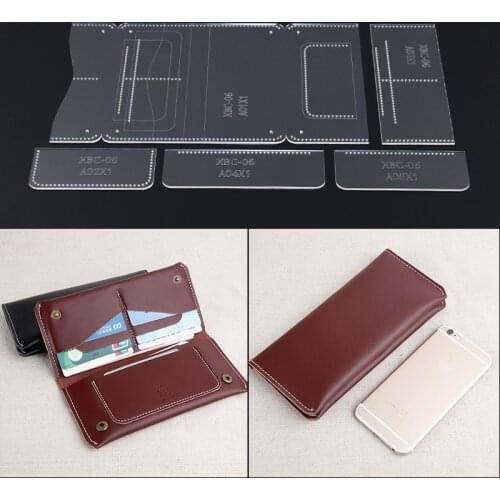 Acrylic Leather Template Home Handwork Leathercraft Sewing Pattern Tools Accessory A long wallet with a wallet 9*20*1.5cm