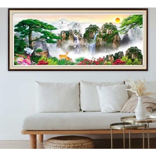 5D Diamond Painting Landscape Mountains Diamond Embroidery Full Round Square Welcome Song Diamond Mosaic Cross Stitch Home Decor