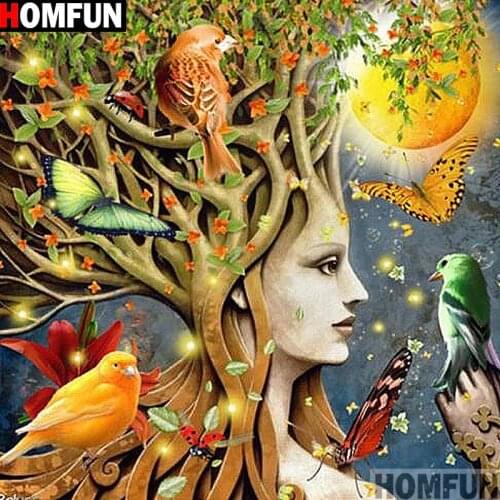 HOMFUN Diamond Painting Full Square/Round Drill 5D DIY "Woman tree" Daimond Embroidery Rhinestone Cross Stitch Decor A13319