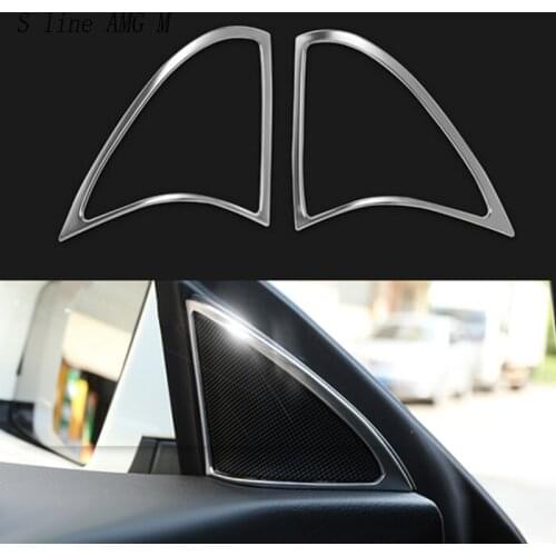 Car styling Speaker decorative frame High pitched loudspeakers trim sticker for Mercedes Benz CLA C117 Auto Interior Accessories