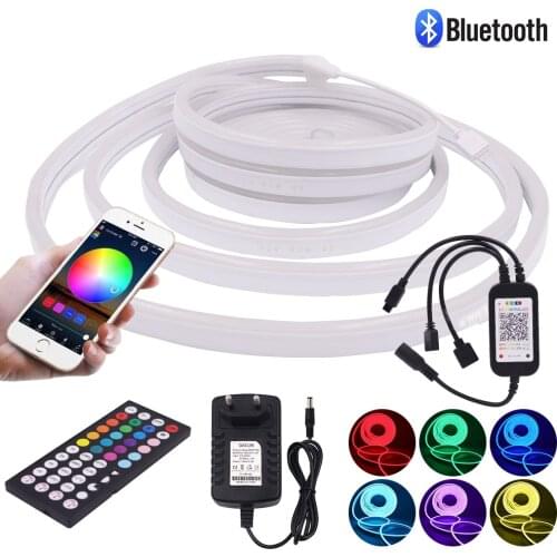 Bluetooth RGB Neon Light SMD5050 72Leds/m Ribbon Diode Flexible Neon Rope Light DC12V Smart Music Sync Waterproof LED Strip Sign