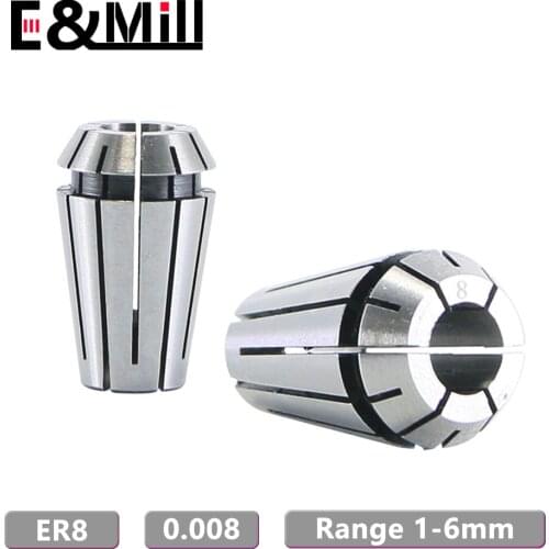 1PCS ER8 1~5mm 5.5mm 6mm Precision 0.008 ER Collet Chuck For CNC Milling Tool Holder Engraving Machine Lathe Mill Spring Chuck