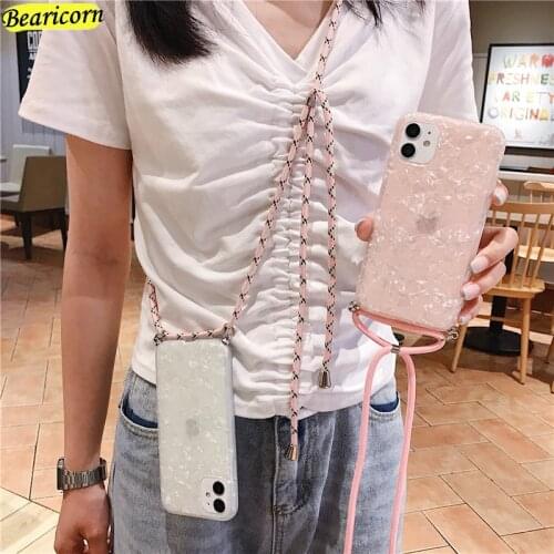 Conch Case Crossbody Necklace Lanyards For Samsung Galaxy S20 FE S10 S9 S8 S7 edge Note 8 9 10 20 Ultra Plus A10 A30s A50 A50s