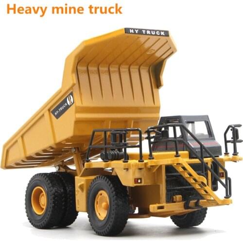 1:50 Children Simulated Alloy Die Casting Dump Truck Inertial Return Engineering Mine Transportation Truck Model Collection Toy
