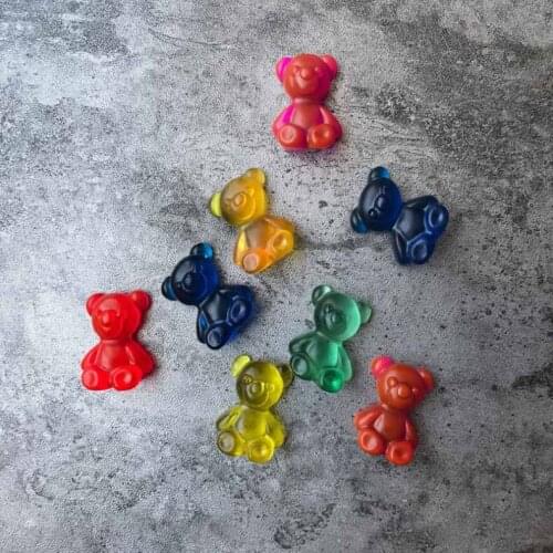 Epoxy Mirror Drop Gum Mold DIY 8 Even Bear Shape Gummy Cake Baking Decoration Pendant Jewelry Bear Silicone Mold