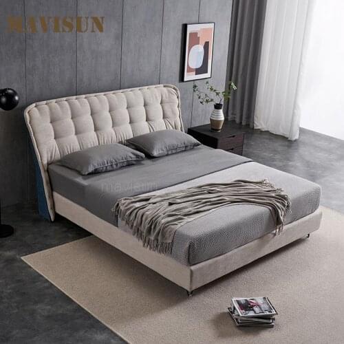 European-American Style Post-Modern Simple Double Bed 180cm Classical Upholstered Wedding Bed For Home Bedroom Hotel Furniture