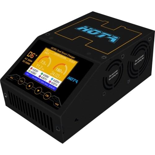 HOTA D6+ AC 300W DC 2X325W 2X15A Dual Channel Smart Battery Charger Discharger for NiZn/Nicd/NiMH Battery
