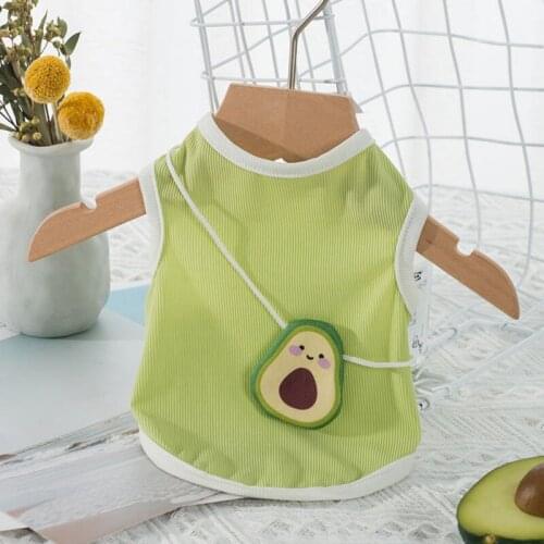 Cute Avocado Printed Summer Pets tshirt Puppy Dog Clothes Cat Vest Cotton T Shirt Apparel Costumes Dog Clothes for Small Dogs