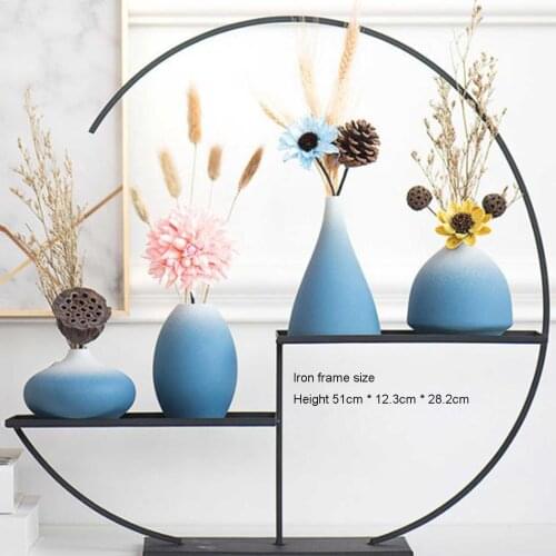 Nordic Gradient Color Small Vase Simple Modern Ceramic Ornament Flower Decorative Porch Living Arrangements Table TV Cabinet