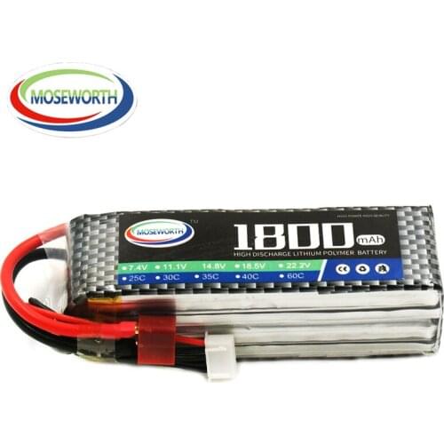 MOSEWORTH RC LiPo Battery 4S 14.8V 1800mAh 25C For RC Airplane Helicopter Drone Toys Boat Car Batteries LiPO 4S Free Shipping