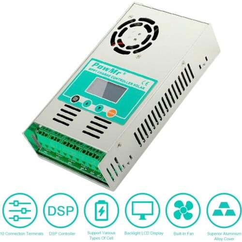 MPPT-60A Safe Reliable Solar Charge Discharge Controller 12/24/36/48V Auto-Max DC190V Input Outdoor Solar Controller With Fan