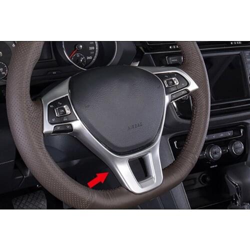 ABS Matte Steering Wheel Trim Cover Trim For Volkswagen VW Tiguan L 2017 2018 2019 Second Generation Interior Accessories 1pcs