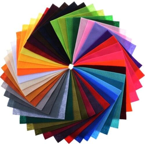 Non Woven Felt Fabric 1mm Thickness Polyester Soft Felt Of Home Decoration Pattern Bundle For Sewing Dolls Crafts 42pcs 15x15cm