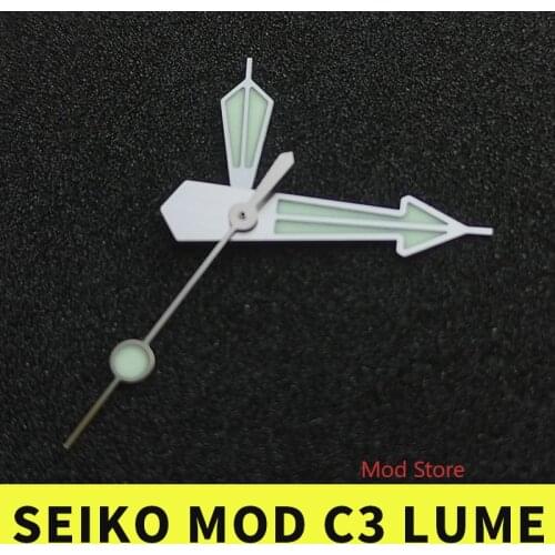 New Arrival Silver Watch Hands Set for MOD TUNA SKX SRP 4R35 7S26 NH35 NH36 Automatic Mov't Super C3 LUME