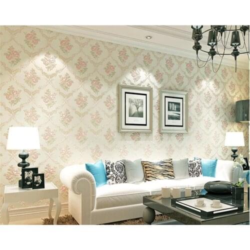 Beibehang Refined wallpaper fashion non-woven fabric 3D luxury living room bedroom European pastoral papel de parede wall paper
