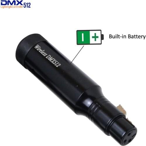 New Built-in battery Receiver Rechargeable 2.4GHz Wireless DMX512 XLR Receiver for Stage PAR Party Lighting