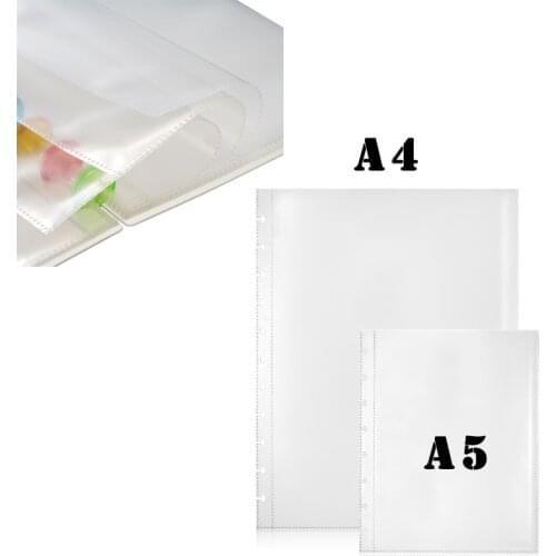 10Pcs A4 Transparent File Mushroom Hole Notebook Loose Leaf Pouch DIY Document Bag Binder Rings PVC Storage Binding Folder