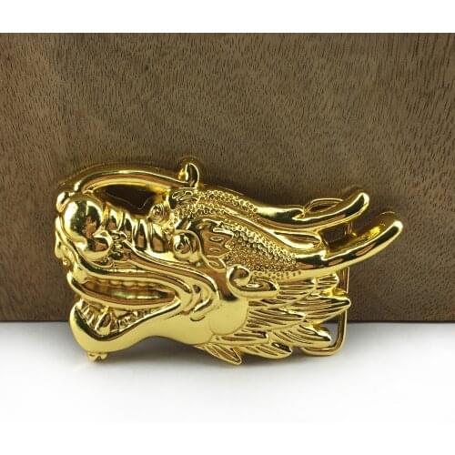 Buckle Club wholesale retro zinc alloy gold dragon head belt buckle cowboy jeans belt buckle FP-02764-2 with 4cm width loop