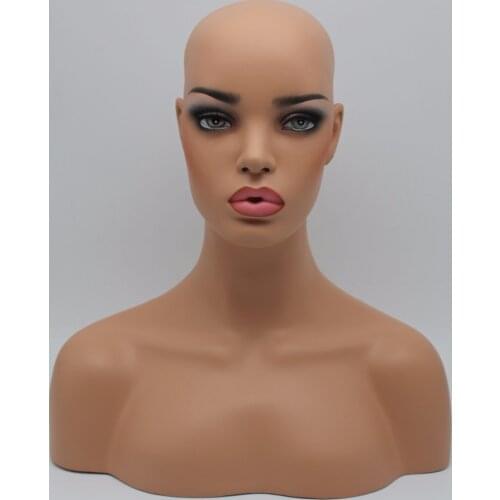 Female Realistic Fiberglass Mannequin Head Bust Sale For Wig Jewelry And Hat Display