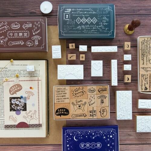 Retro Sonnet series wood stamp set DIY craft wooden stamps for scrapbooking stationery scrapbooking standard stamp