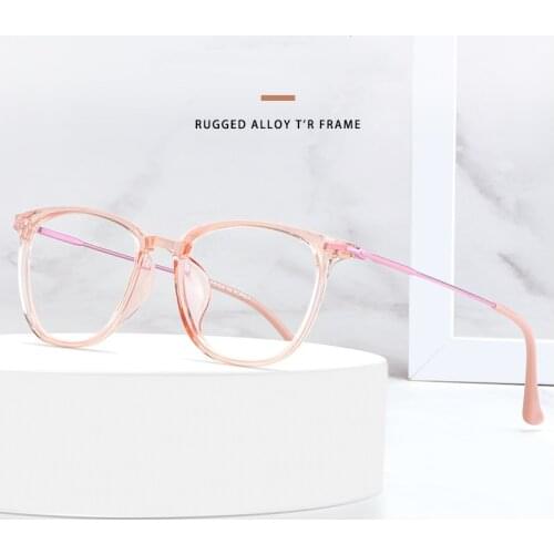 Retro Ultralight Glasses Frame Women Myopia Glasses Men Anti Blue Light Goggles Computer Anti Ultraviolet Optical Frame 1002TR